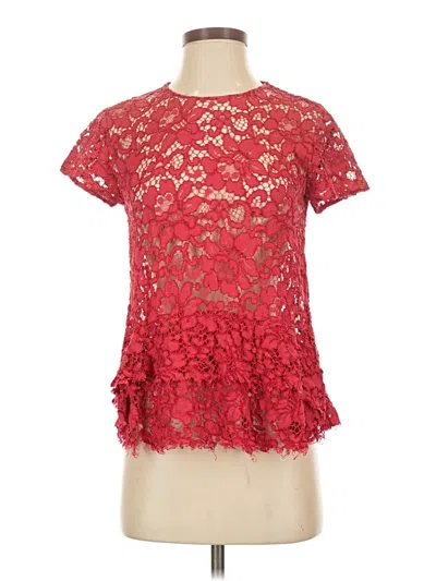 Pre-owned Thakoon Short Sleeve Top Red Ruffles Neckline Tops