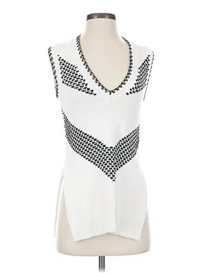 Pre-owned Thakoon Sleeveless Top White Plunge Neckline Tops