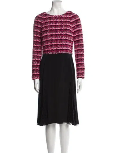 Pre-owned Thakoon Striped Midi Length Dress W/ Tags In Black