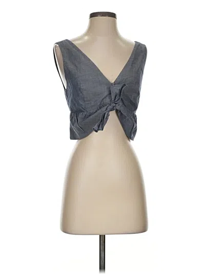 Pre-owned Thakoon Tank Top Gray Plunge Neckline Tops