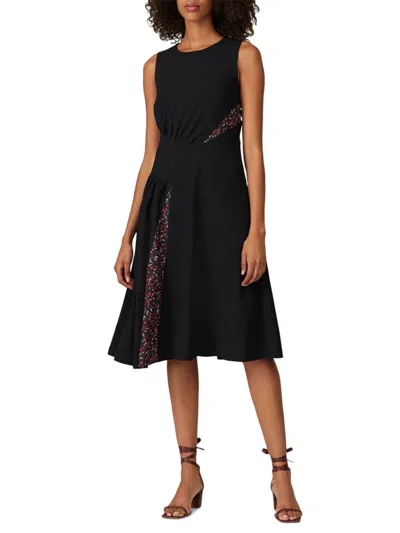 Thakoon Floral Gathered Dress In Black