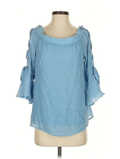 Pre-owned Thalia Sodi 3/4 Sleeve Blouse In Blue