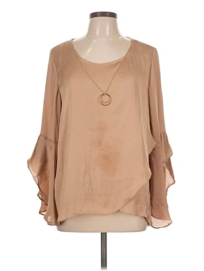 Pre-owned Thalia Sodi 3/4 Sleeve Blouse In Brown