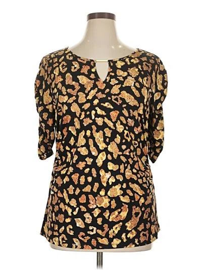 Pre-owned Thalia Sodi 3/4 Sleeve Blouse In Gold