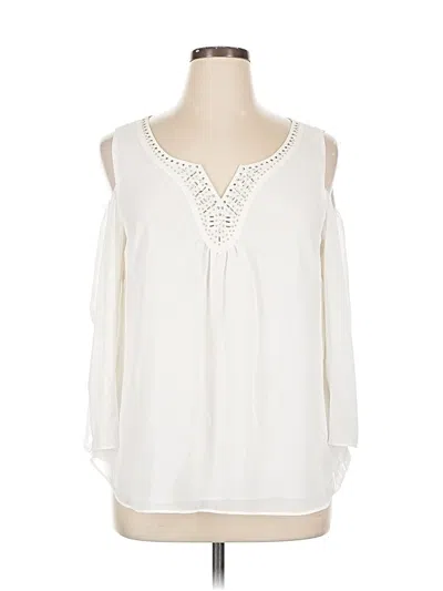 Pre-owned Thalia Sodi 3/4 Sleeve Blouse In White