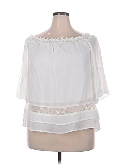 Pre-owned Thalia Sodi 3/4 Sleeve Blouse In White