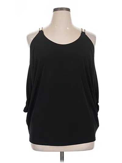 Pre-owned Thalia Sodi 3/4 Sleeve Top Black Cold Shoulder Neckline Tops