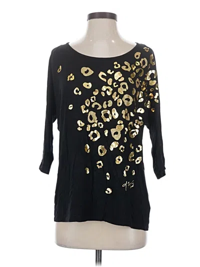 Pre-owned Thalia Sodi 3/4 Sleeve Top Black Scoop Neck Tops