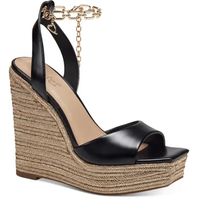 Thalia Sodi Caden Womens Chain Wedge Espadrilles In Black