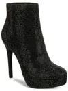 Thalia Sodi Chiara Womens Rhinestone Zip Up Ankle Boots In Black