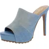 Thalia Sodi Cindie Womens Platforms Peep-toe Mule Sandals In Blue