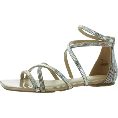 Thalia Sodi Dana Womens Embellished Square Toe Strappy Sandals In Brown