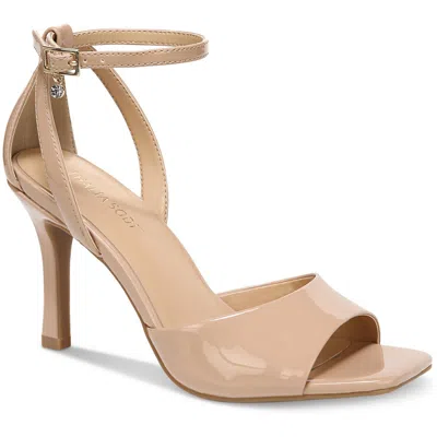 Thalia Sodi Delannie Womens Patent Stiletto Ankle Strap In Animal Print