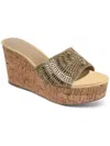 THALIA SODI JAE WOMENS FAUX SUEDE SLIP-ON WEDGE SANDALS