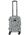 Thalia Sodi Leopard 22'' Carry-on Expandable Luggage In White,black Leopard