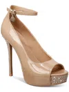 THALIA SODI LIBBIE WOMENS PATENT RHINESTONE PUMPS