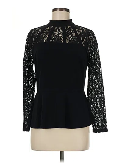 Pre-owned Thalia Sodi Long Sleeve Blouse In Black