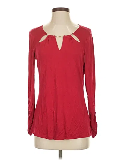 Pre-owned Thalia Sodi Long Sleeve Blouse In Red