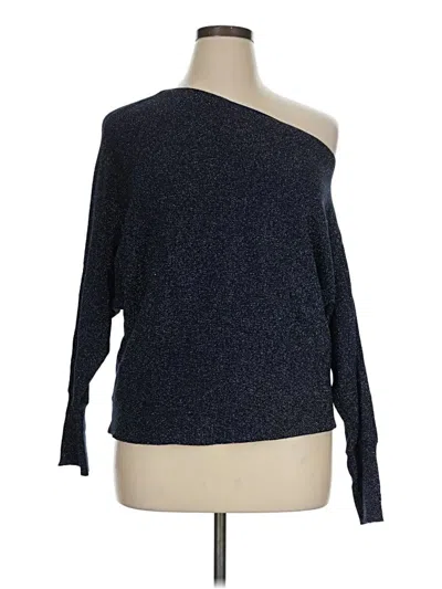 Pre-owned Thalia Sodi Long Sleeve Top Blue One Shoulder Neckline Tops