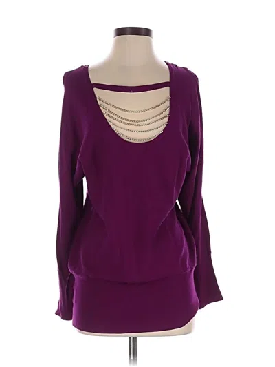 Pre-owned Thalia Sodi Long Sleeve Top Purple Cowl Neck Tops