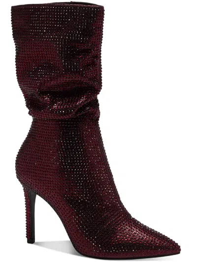 Thalia Sodi Raquell Womens Pointed Toe Rhinestones Mid-calf Boots In Pink
