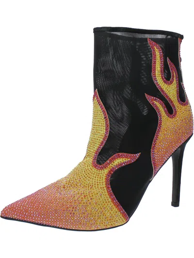 Thalia Sodi Rayenn Womens Faux Suede Rhinestone Ankle Boots In Multi