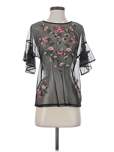 Pre-owned Thalia Sodi Short Sleeve Blouse In Black