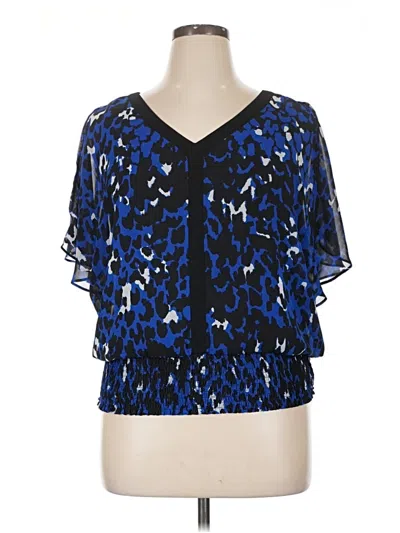 Pre-owned Thalia Sodi Short Sleeve Blouse In Blue