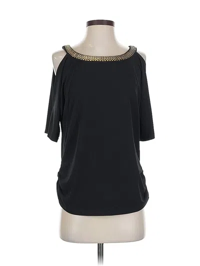 Pre-owned Thalia Sodi Short Sleeve Top Black Cold Shoulder Neckline Tops