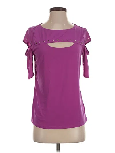 Pre-owned Thalia Sodi Short Sleeve Top Purple Keyhole Neckline Tops