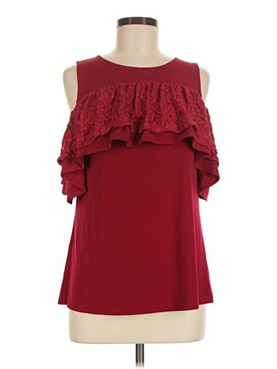 Pre-owned Thalia Sodi Sleeveless Blouse In Burgundy