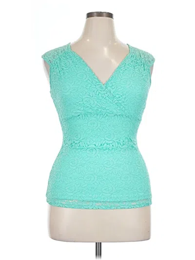 Pre-owned Thalia Sodi Sleeveless Top Teal Sweetheart Neckline Tops