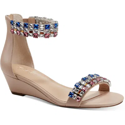 Thalia Sodi Teagan Womens Faux Leather Embellished Ankle Strap In Multi