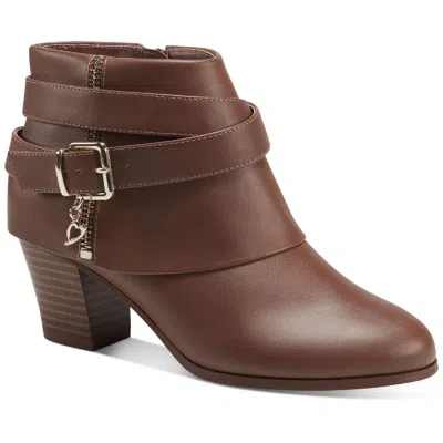 Thalia Sodi Tully Womens Faux Leather Strappy Ankle Boots In Animal Print