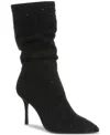 Thalia Sodi Raquell Womens Pointed Toe Rhinestones Mid-calf Boots In Black Mc