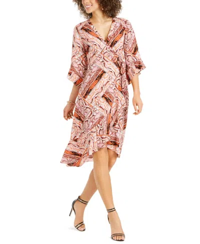 Thalia Sodi Women's Ruffled Wrap Dress In Multicolor