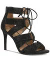 Thalia Sodi Sandy Womens Embellished Metallic Heels In Black Meta