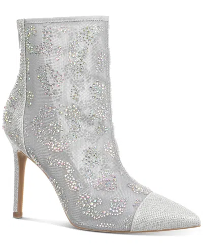 Thalia Sodi Women's Shaylene Embellished Stiletto-heel Booties In Silver Mes