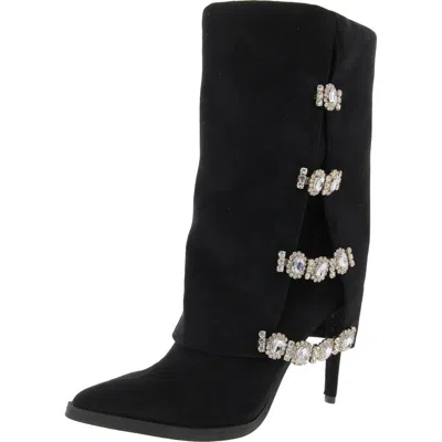 THALIA SODI WOMENS RHINESTONE MAN MADE MID-CALF BOOTS