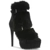 Thalia Sodi Brandy Womens Faux Fur Faux Suede Ankle Boots In Black