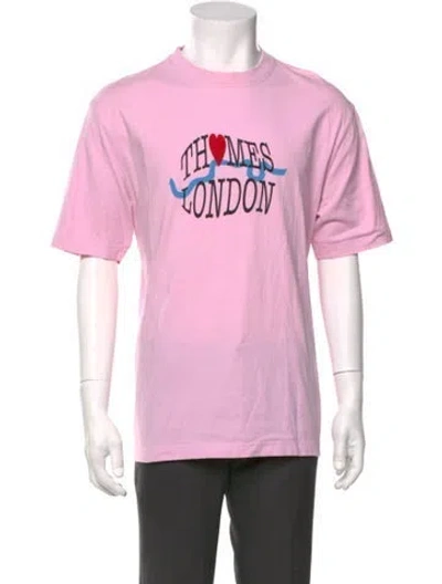 Pre-owned Thames Mmxx Graphic Print Crew Neck T-shirt In Pink