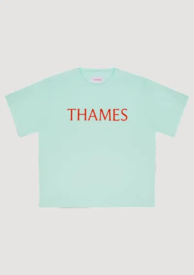 Thames Mmxx Letters Tee Aqua Blu In Blue