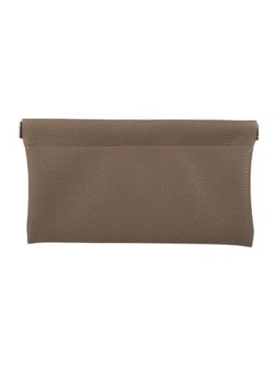 Pre-owned Thank You Have A Good Day Leather Pouch In Neutral