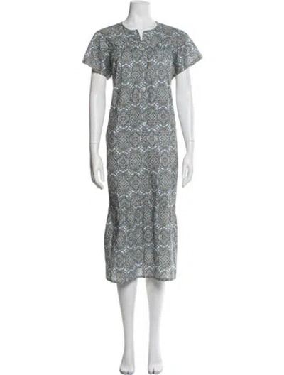 Pre-owned Thank You Have A Good Day Paisley Print Long Dress In Blue