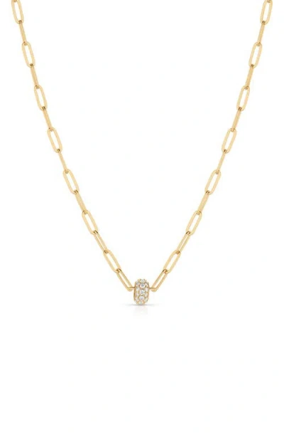 Thatch Astra Pave Paperclip Necklace In 14k Gold Plated