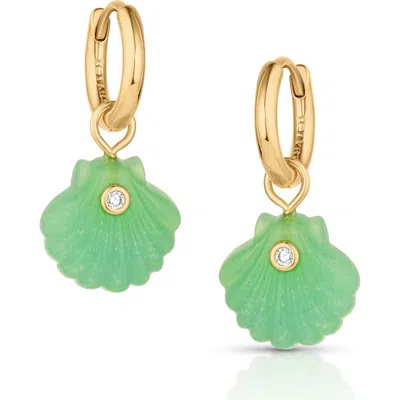 Thatch Coquille Drop Earrings In Chrysoprase