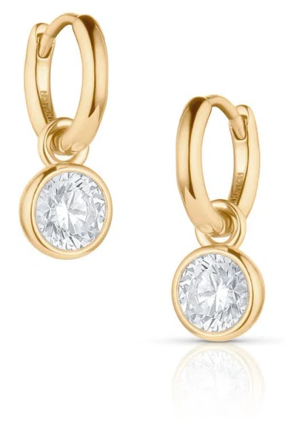 Thatch Dottie Cubic Zirconia Small Hoop Earrings In 14k Gold Plated