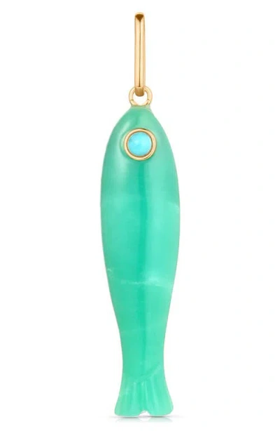 Thatch Fortuna Fish Charm In Chrysoprase