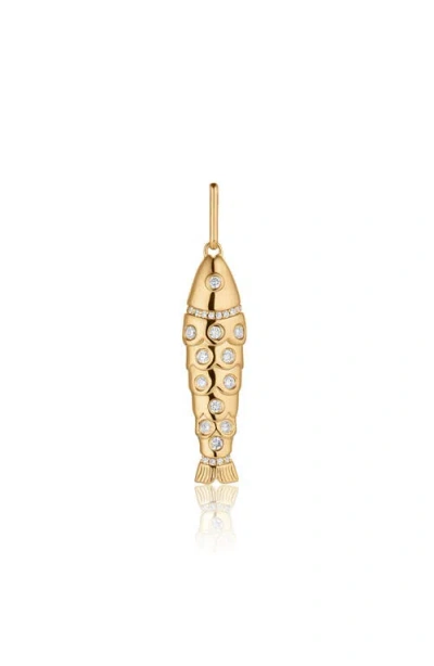Thatch Goldie Pavé Fish Charm In 14k Gold Plated