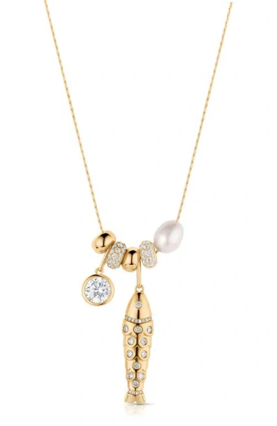 Thatch Goldie Soiree Charm Necklace In 14k Gold Plated